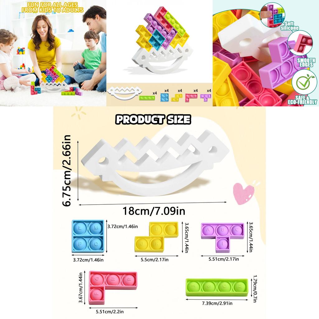 Silicone Kids Stacking Blocks With Balance Fun For Parentchild Play