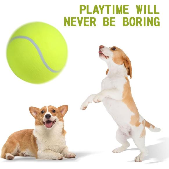 Susu & Wuwu Giant Tennis Ball for Dogs Yellow Big Tennis Ball for Dog Birthday Gift 9.5" Pet Toy Balls for Small/Medium/Large Dogs