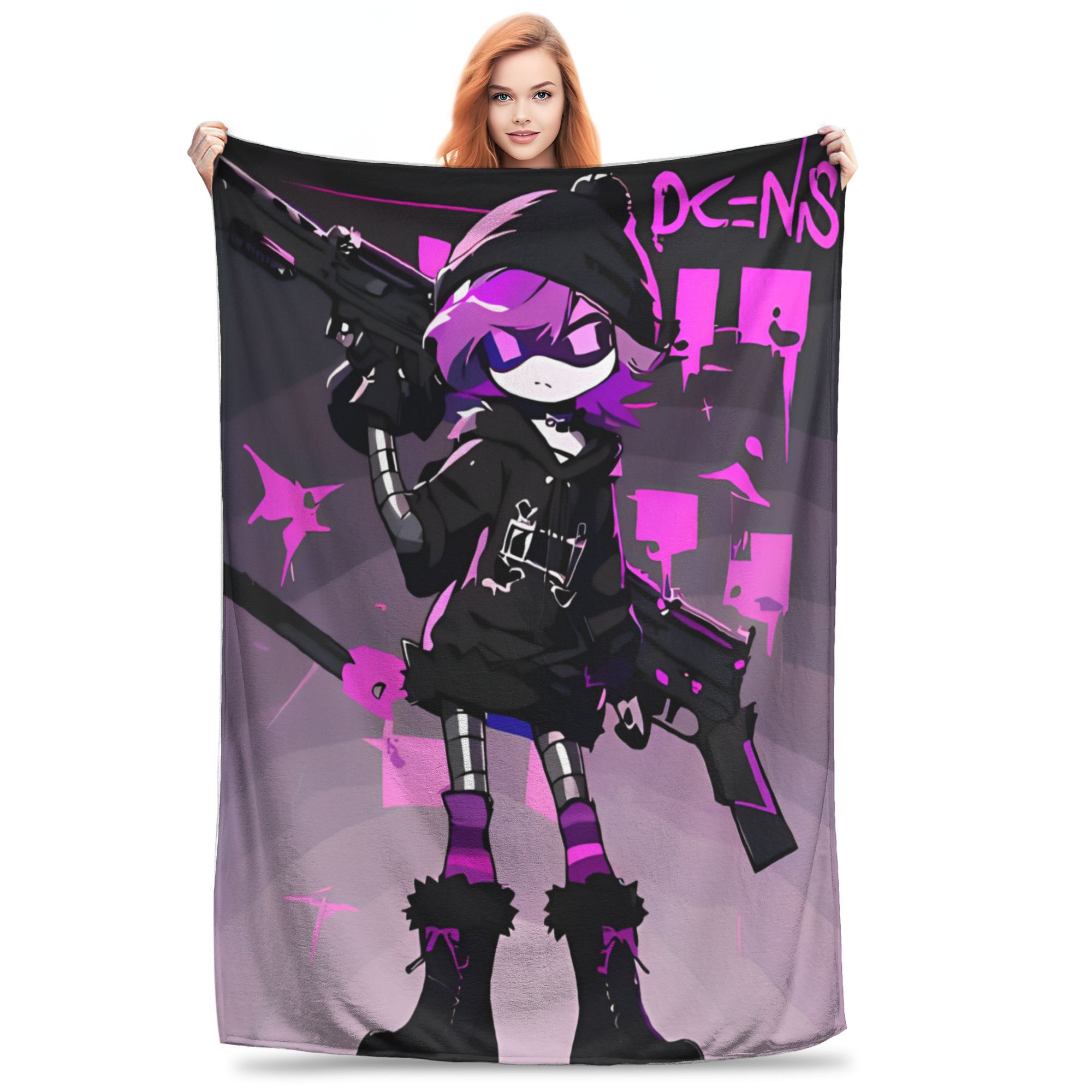 

Murder Drones Fleece Throw Blanket Uzi Doorman Aesthetic Blankets for Bedding Car Ultra-Soft Bedspread, 30x40in