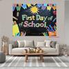 First Day of School 2D Backdrop, Blackboard Chalk Art Photography Background for School Party Decor