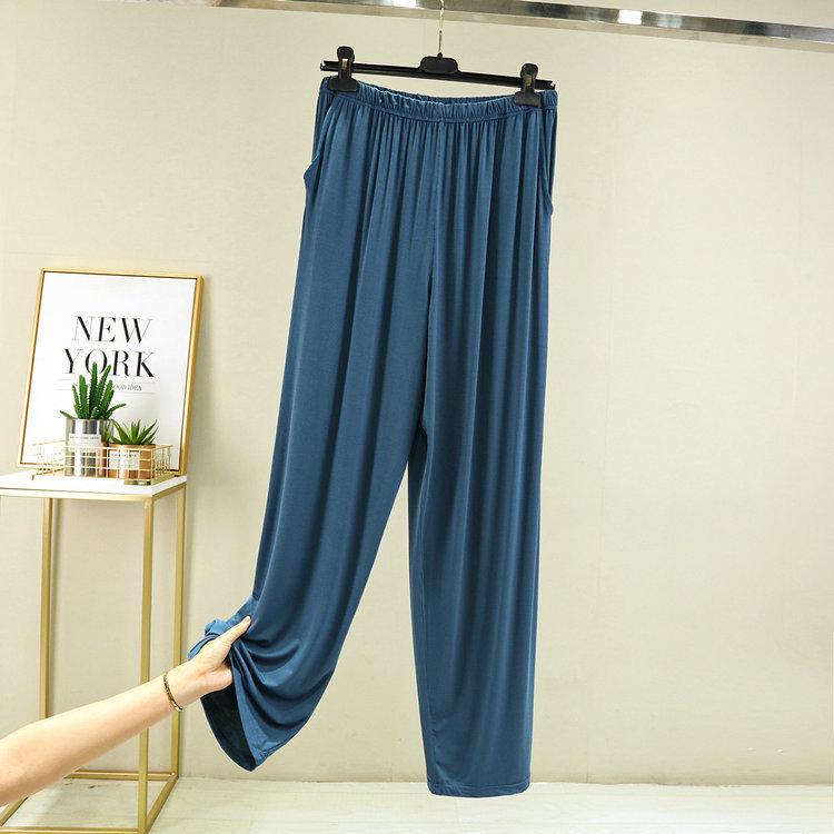 Pánské letní volné modální kalhoty - Lehké, všestranné, s vysokým pasem, široké pyžamové kalhoty s kapsami