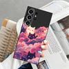 Funda Phone Cover Case for Samsung Galaxy S25 Note 20 8 9 10 S26 S24 Plus S23 S21 FE S20 Ultra S10 S9 Black Cat Starry Night