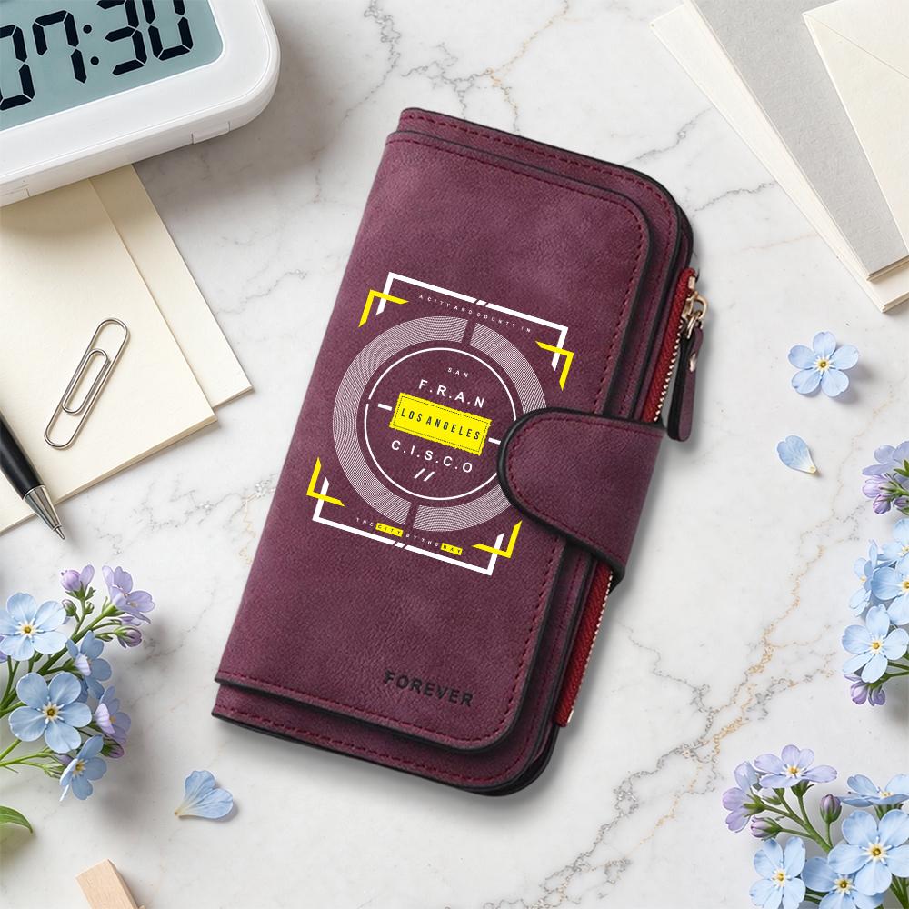 Stylish Printed Long Wallet Casual Fashion Portable Durable Multi Card Slot Daily Use Clutch