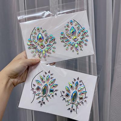 Chest Diamond Tattoo Sticker Face Jewels 3D  Body Makeup Diy Beauty
