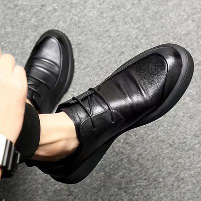 Herrenschuhe Frühling und Herbst Business Herren Freizeitschuhe Weichsohlige britische Freizeitschuhe Runde Zehenpartie Lederschuhe Herren
