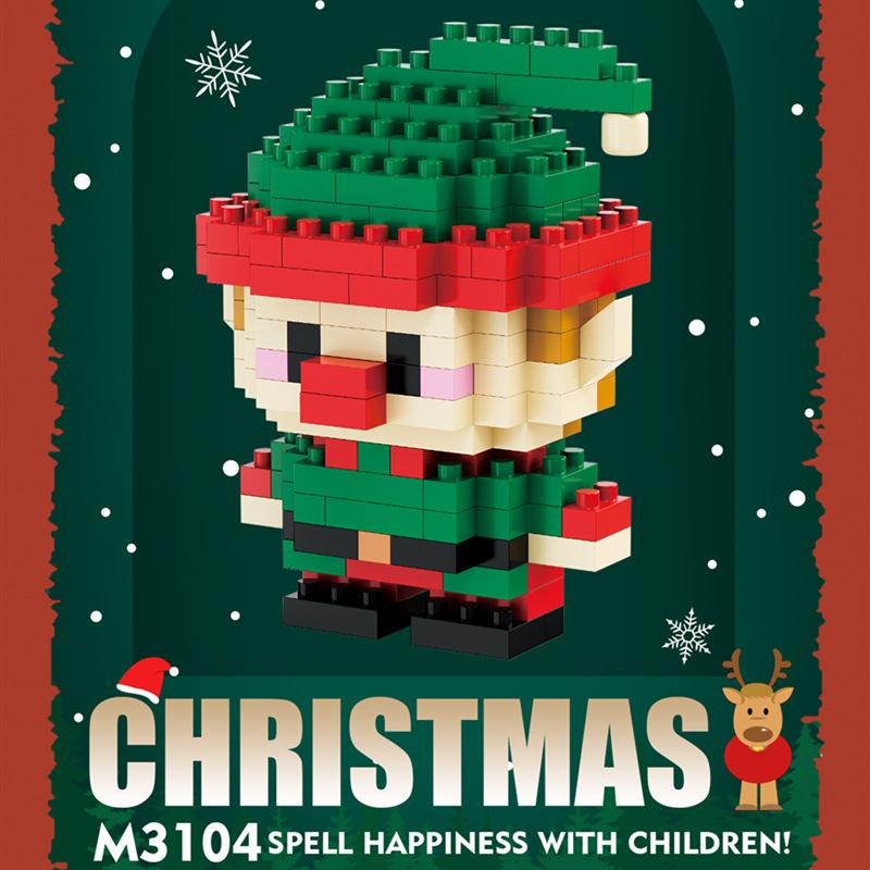 Christmas Village House Moc Building Blocks Toys for Children 8 To 12 Years Old  Mini Blocks Construction Set Santa Claus Bricks