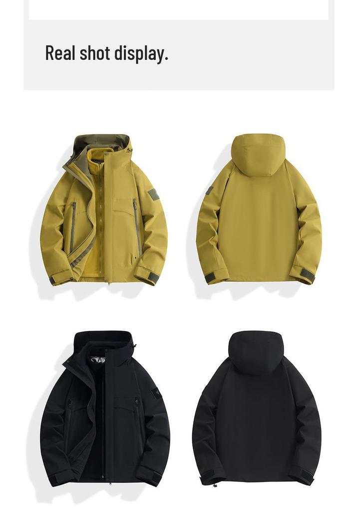 2025 Unisex 3-in-1 Windproof Waterproof Outdoor Jacket for Autumn & Winter Mountaineering
