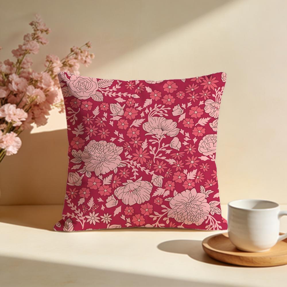 Elegant Peony Pattern Cushion Cover Soft Pillow Cases for Home Bedroom Living Room Sofa