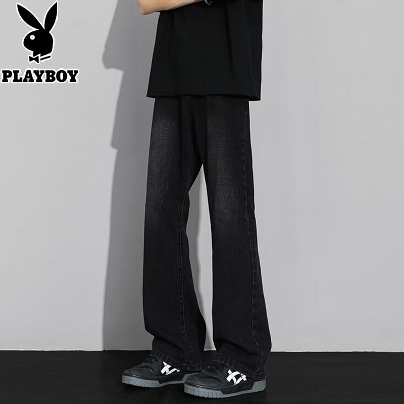 PLAYBOY Men s Loose Straight Micro-Flared Jeans 3XL