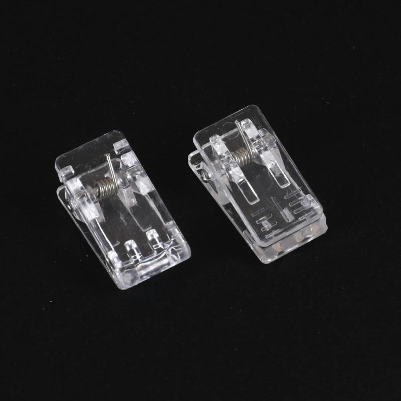 10Pcs Clip Stationery Accessories Plastic Clip Transparent Small Clip with Glue File Manual PP Clip Photo Clip