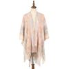 Women Gradient Space‑Dye Tassel Poncho Cape, Polyester Knit Open Front Shawl Wrap, Casual Soft Oversized Shoulder Cover Outerwear