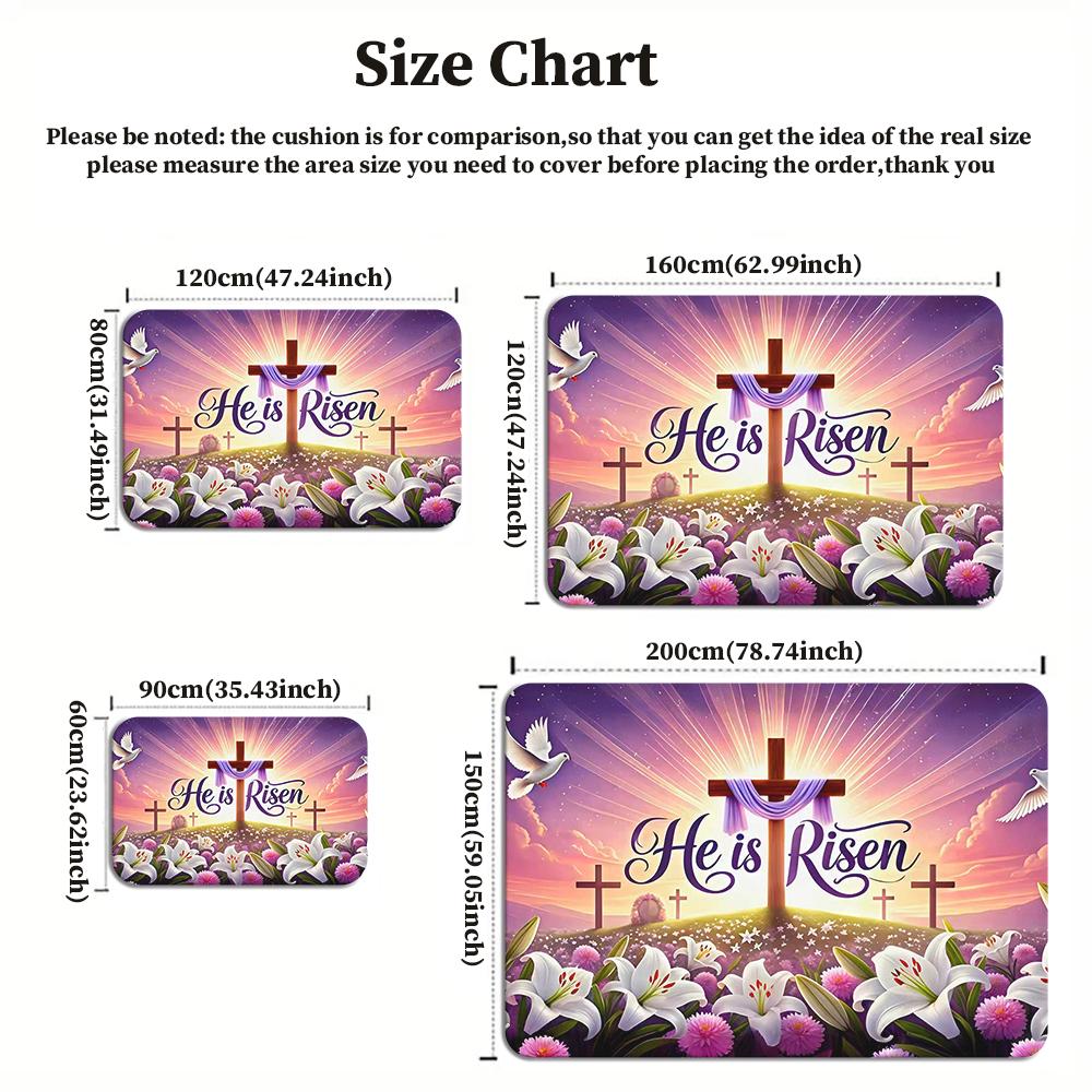 Easter Sunrise Scene Large Room Carpet Non Slip Cartoon Kids Bedroom Living Room Floor Mat Home Decor Children's Play Carpet