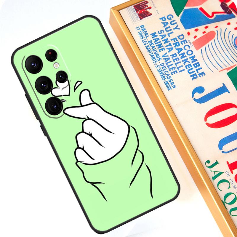 

Чехол Kpop Рука Палец Сердце Для Samsung Galaxy S24 S23 S22 Ultra Note 20 10 Plus S8 S9 S10 S20 FE S21 FE Обложка Galaxy S9