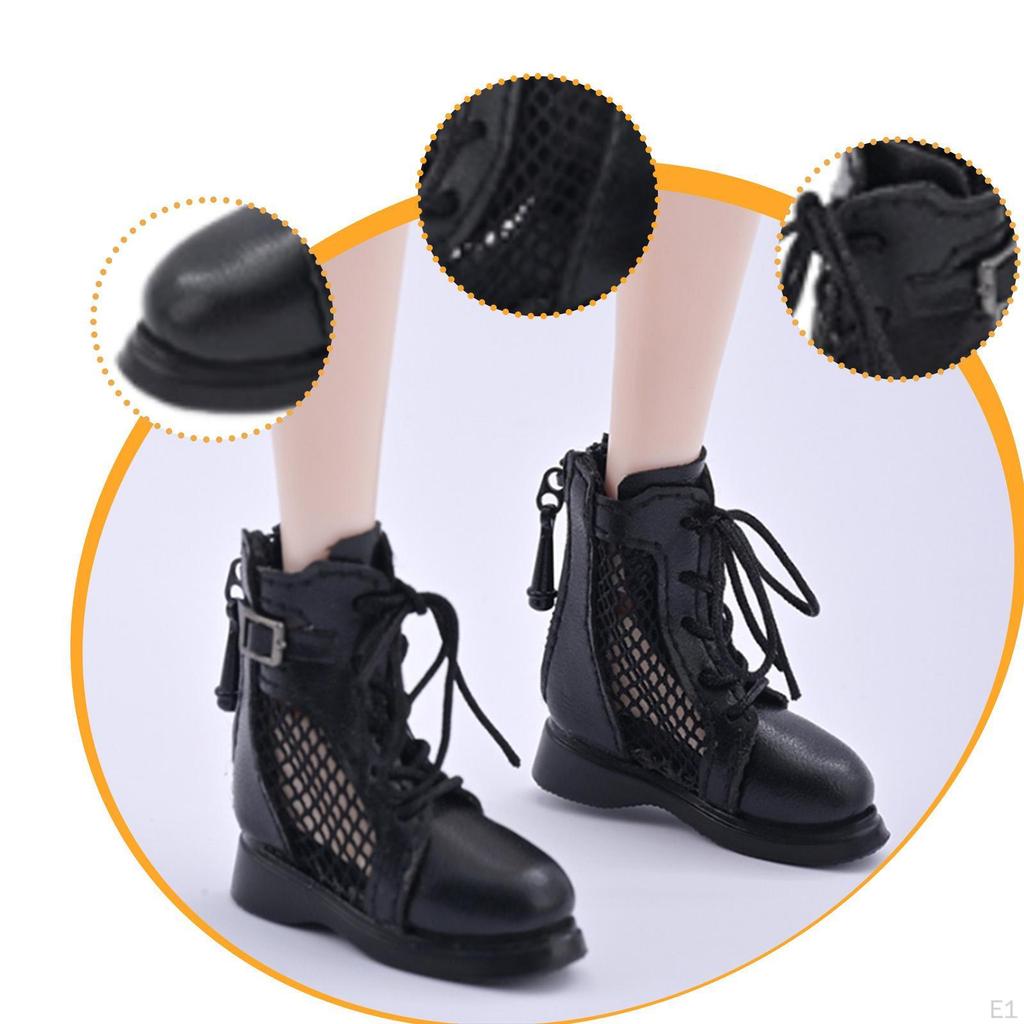 1/6 Action Figures Fishnet Boots, 12-inch Doll DIY Fashion, for Girl Dolls, Miniature