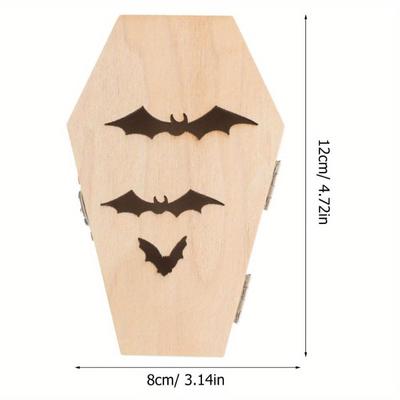 1ks Halloweenská krabička s víčky Halloweenské dekorace Mini dřevěná krabička ve tvaru rakve Krabička na sladkosti Halloweenská krabička ve tvaru rakve na párty