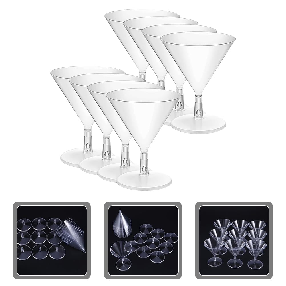 Kichvoe 8pcs 7 Plastic 7 Martini 7 Glasses 760ml 727oz 7 Disposable 7 Glasses 7 Unbreakable 7 Reusable 7 Dessert 7 Cups 7 Shots 7 Margarita 7 Wine 7 I