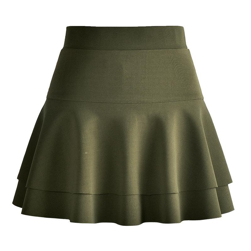 Spring High Waist Solid Double Layer Mini Cake Skirt Summer Party Streetwear Plus Size M-4Xl