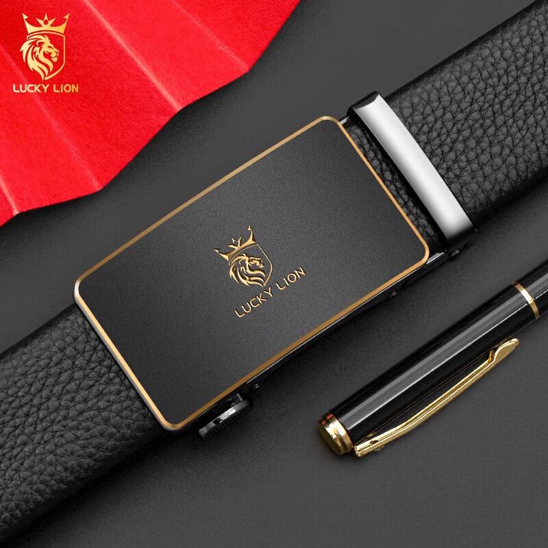 LUCKY LION Men's First-Layer Cowhide Automatic Buckle Belt
