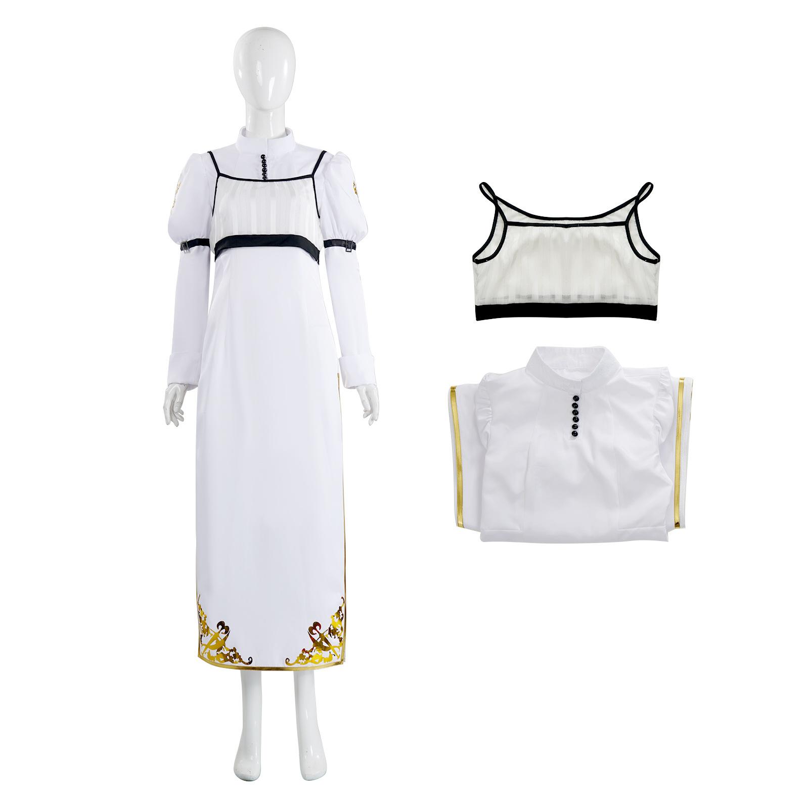 

Devil May Cry Kyrie Elegant White Dress Cosplay Costume, Game Character Halloween Party & Stage Performance Outfit S