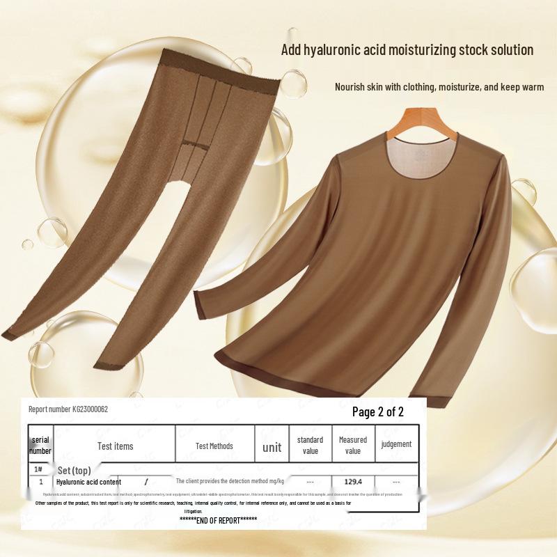 Men’s Ultra-Thin Seamless Self-Heating Thermal Underwear Set - Skin-Enhancing with Hyaluronic Acid for Autumn/Winter