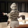 Korean Slim Striped Hooded Cardigan - Casual & Versatile Style