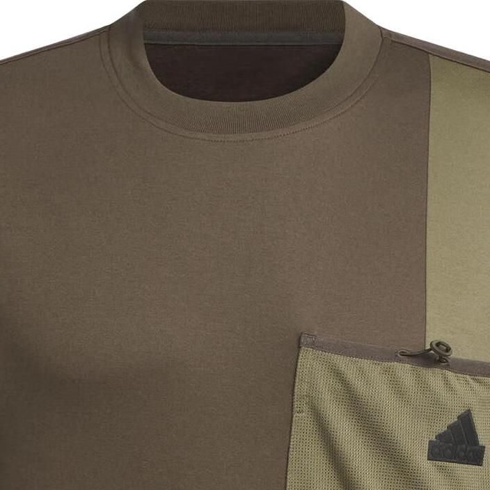 Adidas Breathable Knit Short Sleeve T-Shirt Men Tops Brown JI9809