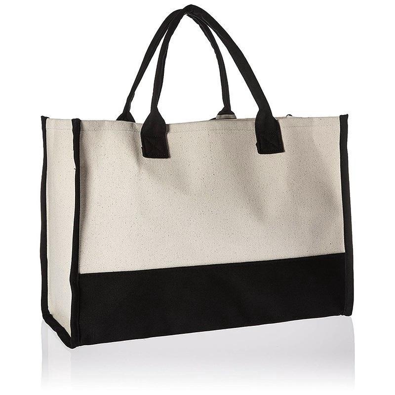 Large Capacity Tote Bag Fashion Canvas Totes Letters Flower Portable Beach Shoulder Shopping Casual Beach Bag Handbag