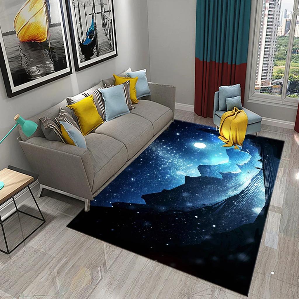 3D Background Stars Minimalist Carpet for Kitchen Living Room Bedroom Decor Floor Rug Toilet Bathroom Mat Doormat Mat Carpets
