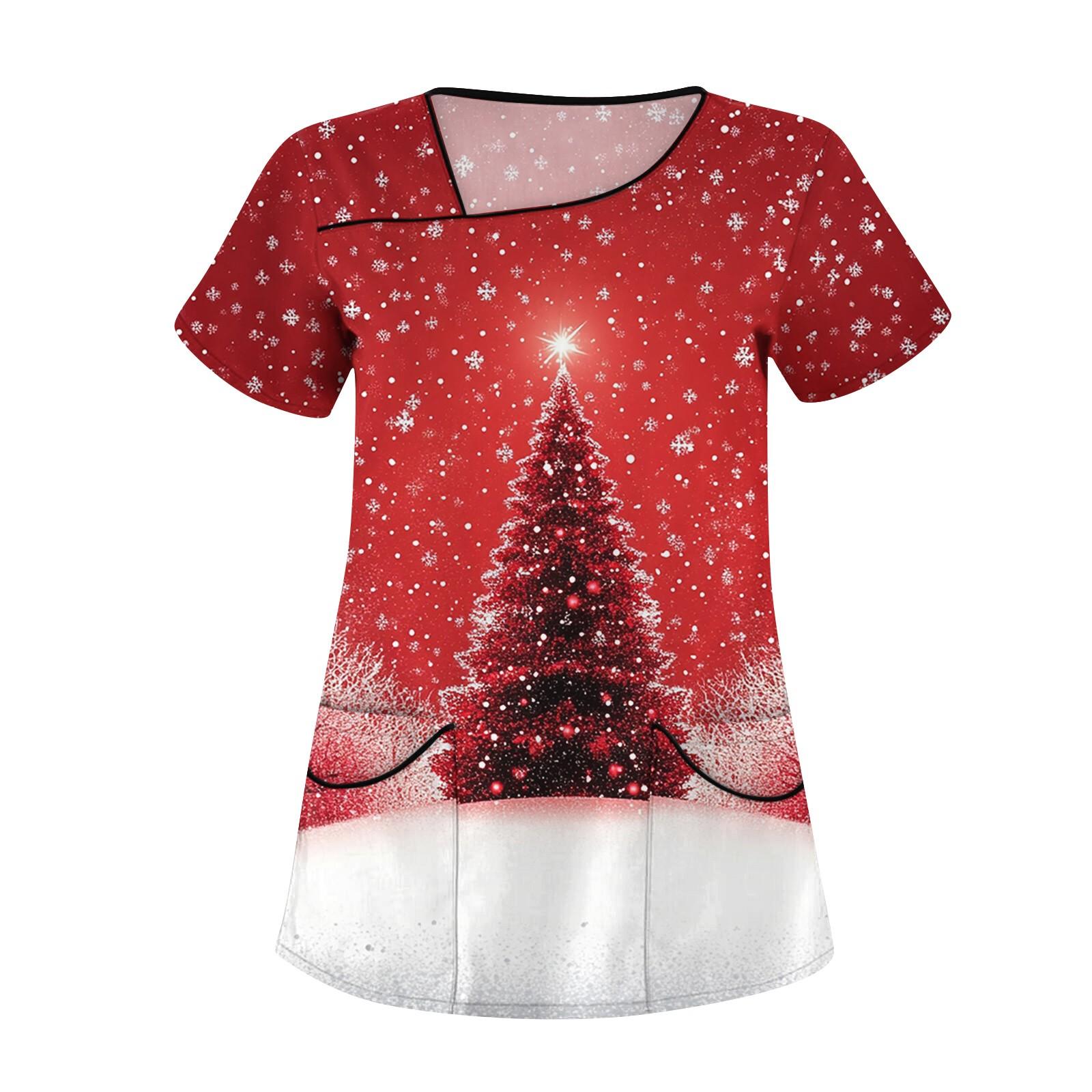 

Женская повседневная рабочая одежда с короткими рукавами и наклонным воротником с принтом и двойными карманами XXL