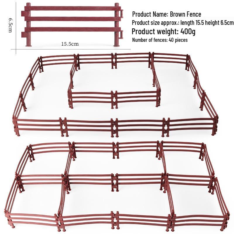 Farm Animal Miniature Set: Horse, Sheep, Cattle, and Pigsty Fences for Kids' Playhouse