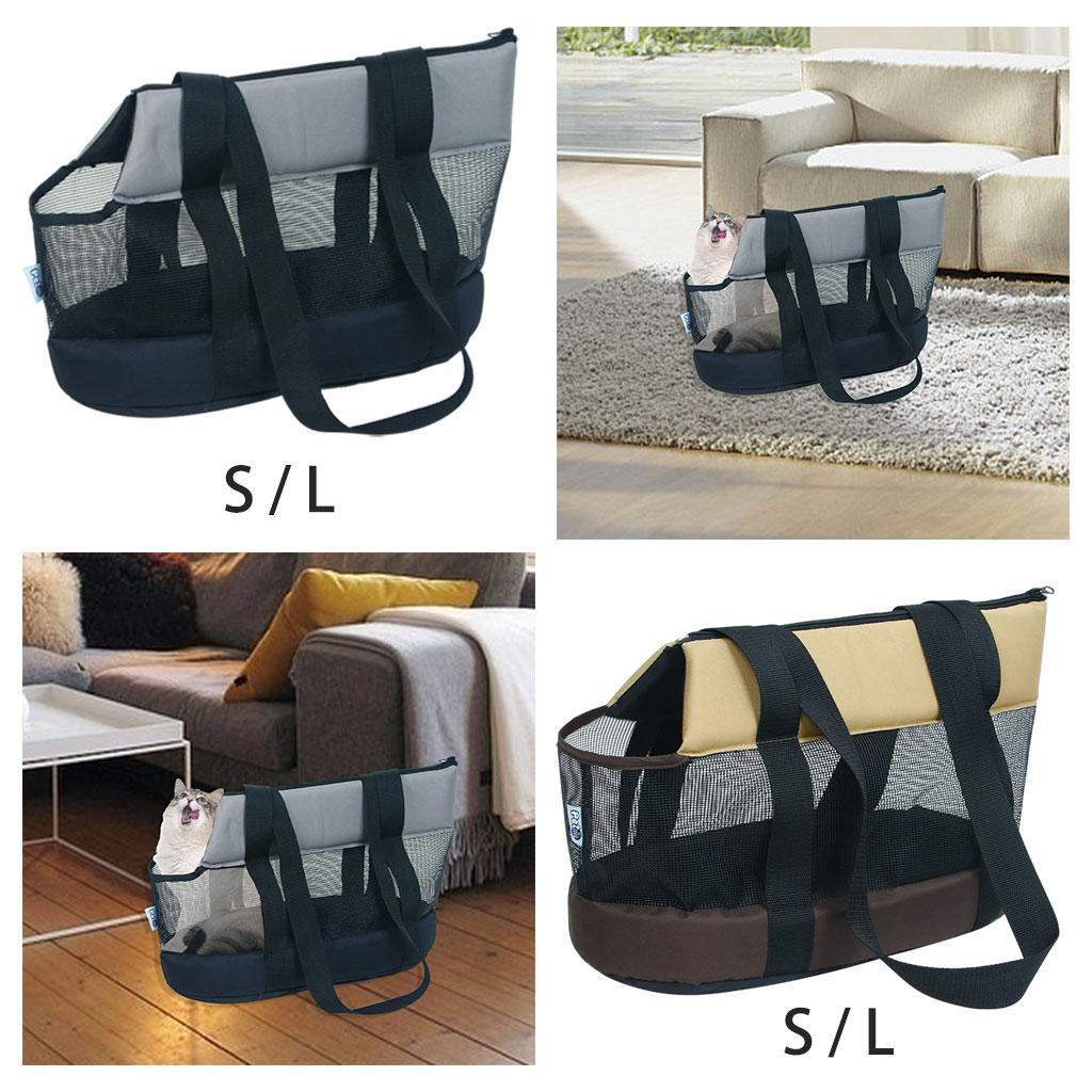 Träger Haustier-Tragetasche für kleine Katzen und Hunde Tragetasche Fluggesellschaftszulassung, Weich, Atmungsaktiv und Faltbar Schultertasche Tragetasche