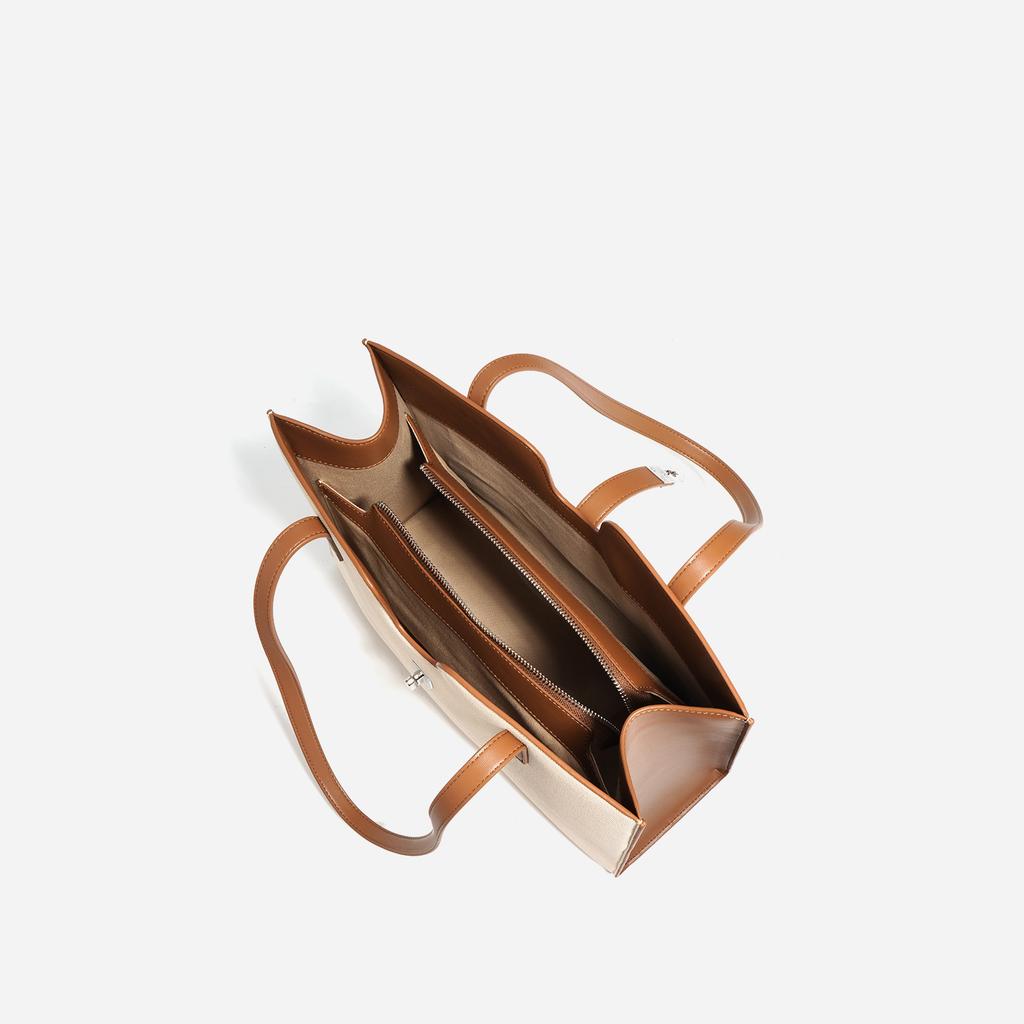 New Square Large-capacity Tote Bag, Simple Commuting Versatile Single Shoulder Handbag, Wide Shoulder Strap.