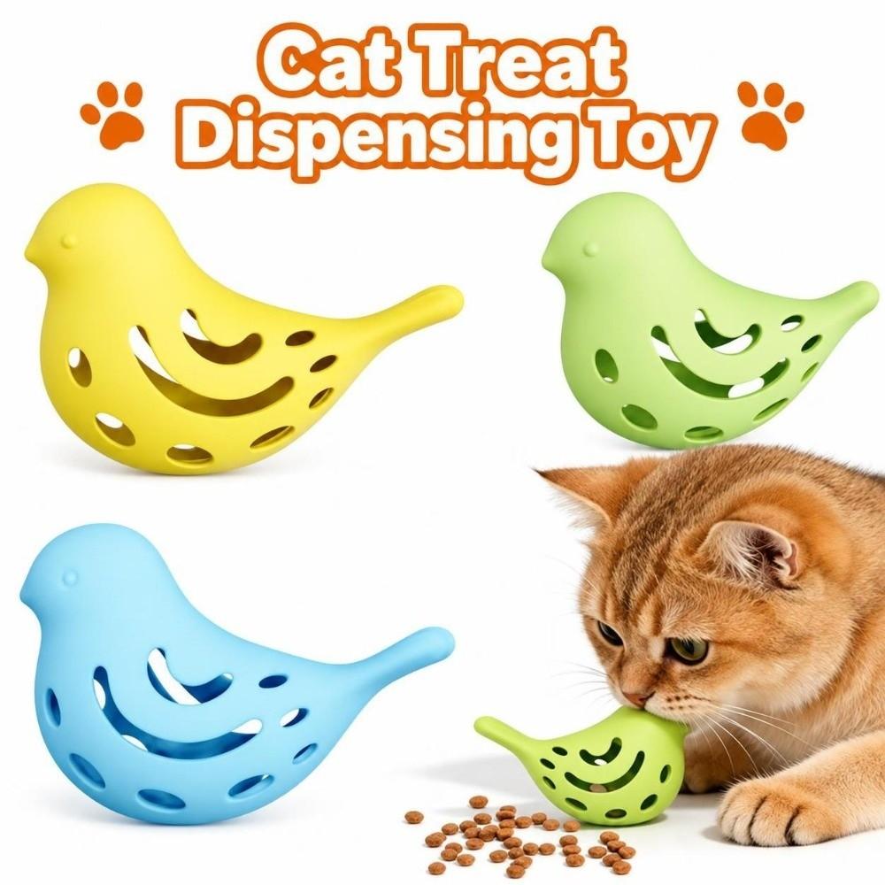 Fish Shape Treat Dispenser Silicone Cat Chew Toy Bite Toy Cat Foraging Toy Stress Relief