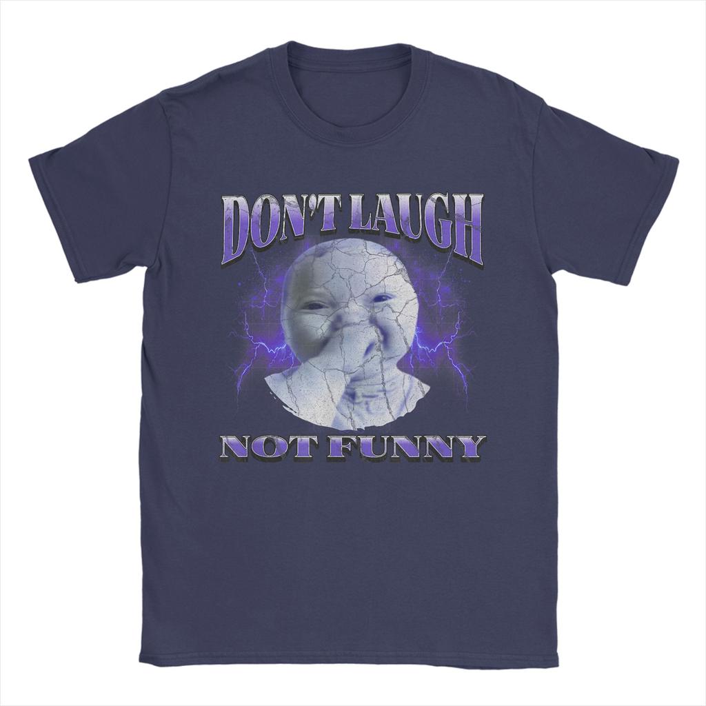 Vintage TShirt Summer AI Baby Laughing Meme Bootleg Hip Hop TShirts Cotton Tee Shirt for Men Aesthetic Short Sleeve Tops