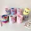1 Piece Furry Cartoon Unicorn Pencil Holder for Kids Girl Cute Animal Kitten Puppy Sheep Desktop Organizer Makeup Brush Box