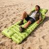 Inflatable Sleeping Pad Built-in Foot Pump Pillow Lightweight Thicken Portable Single Person Outdoor Travel Camping Hiking Air Mattress Sleeping Mat