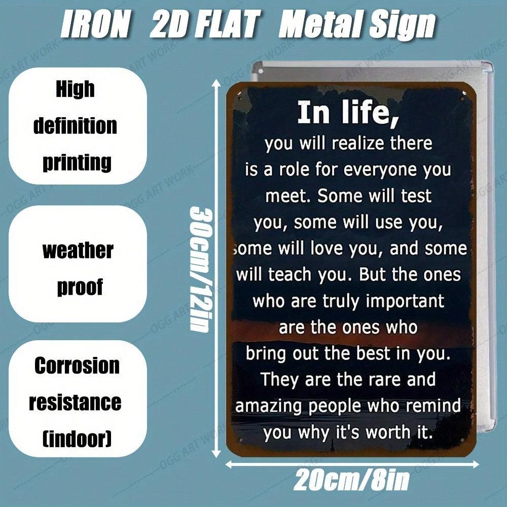 Vintage Metallplåtskylt 8x12 Tum Livscitat Väggkonst Inomhus Utomhus Dekor