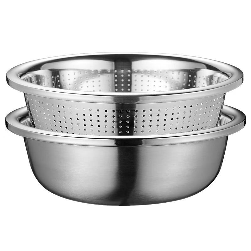 HUIHUADU 304 Stainless Steel Drain Basin & Rice Sieve