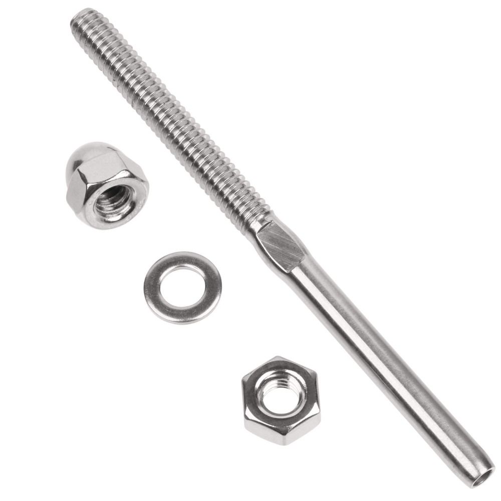T316 Stainless Steel Cable Railing Tensioner 1/8" Cable Railing End New Swage Stud End Deck
