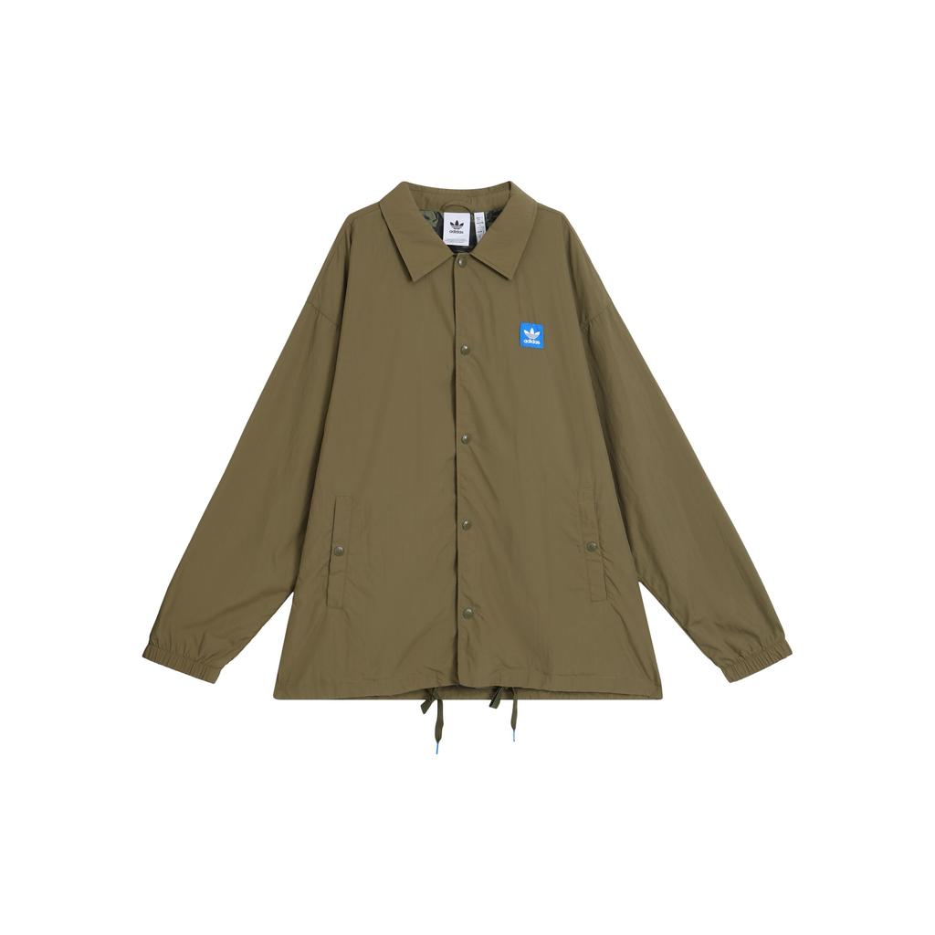 Adidas Originals City Skate Retro Sports Solid Color Long Sleeve Jacket Men Jacket Olive-Green Dark-Green JC6842