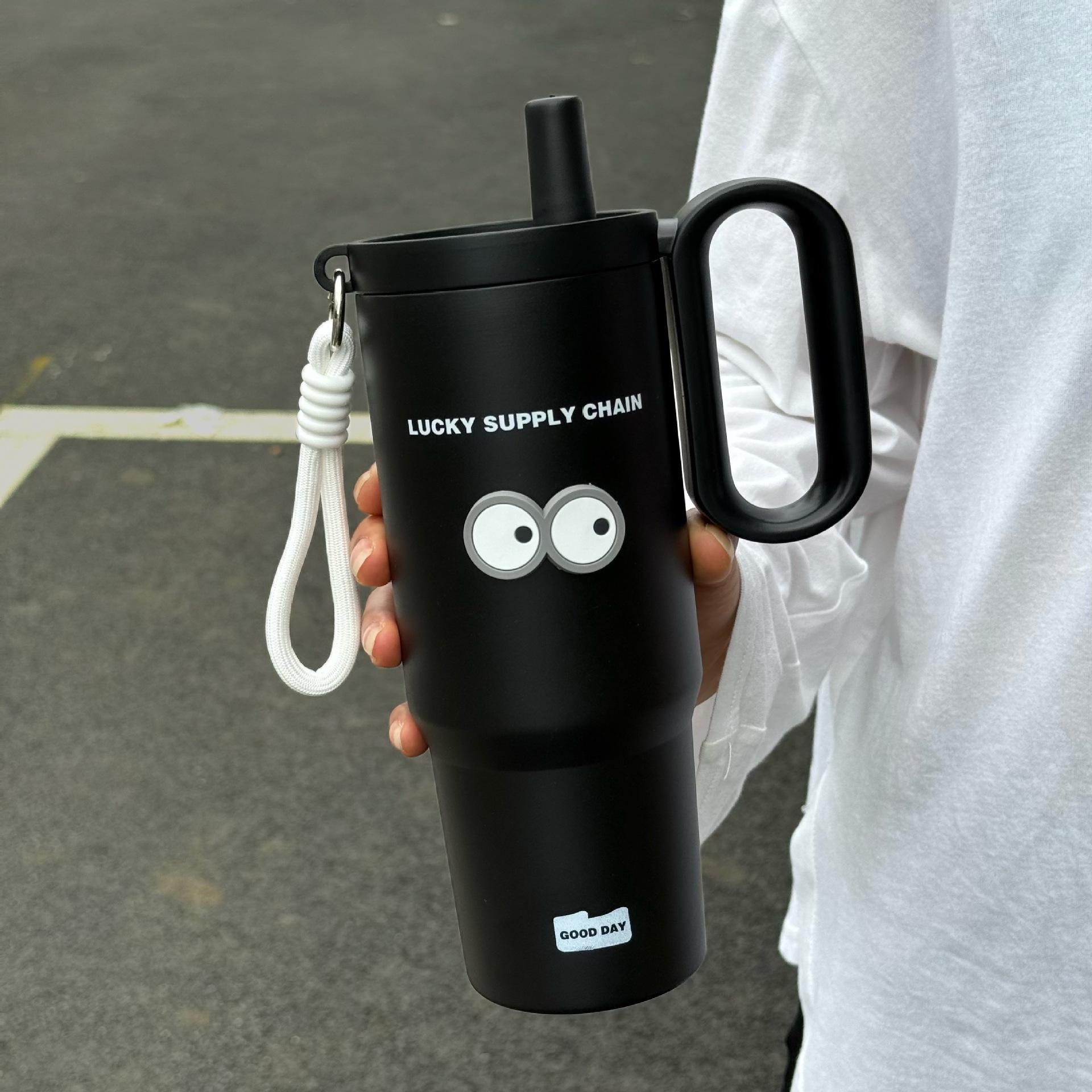 

Elegant Twilight Stainless Steel Tumbler - 316 Grade Car Ice Mug with Straw for Daily Use 710Ml + portable rope