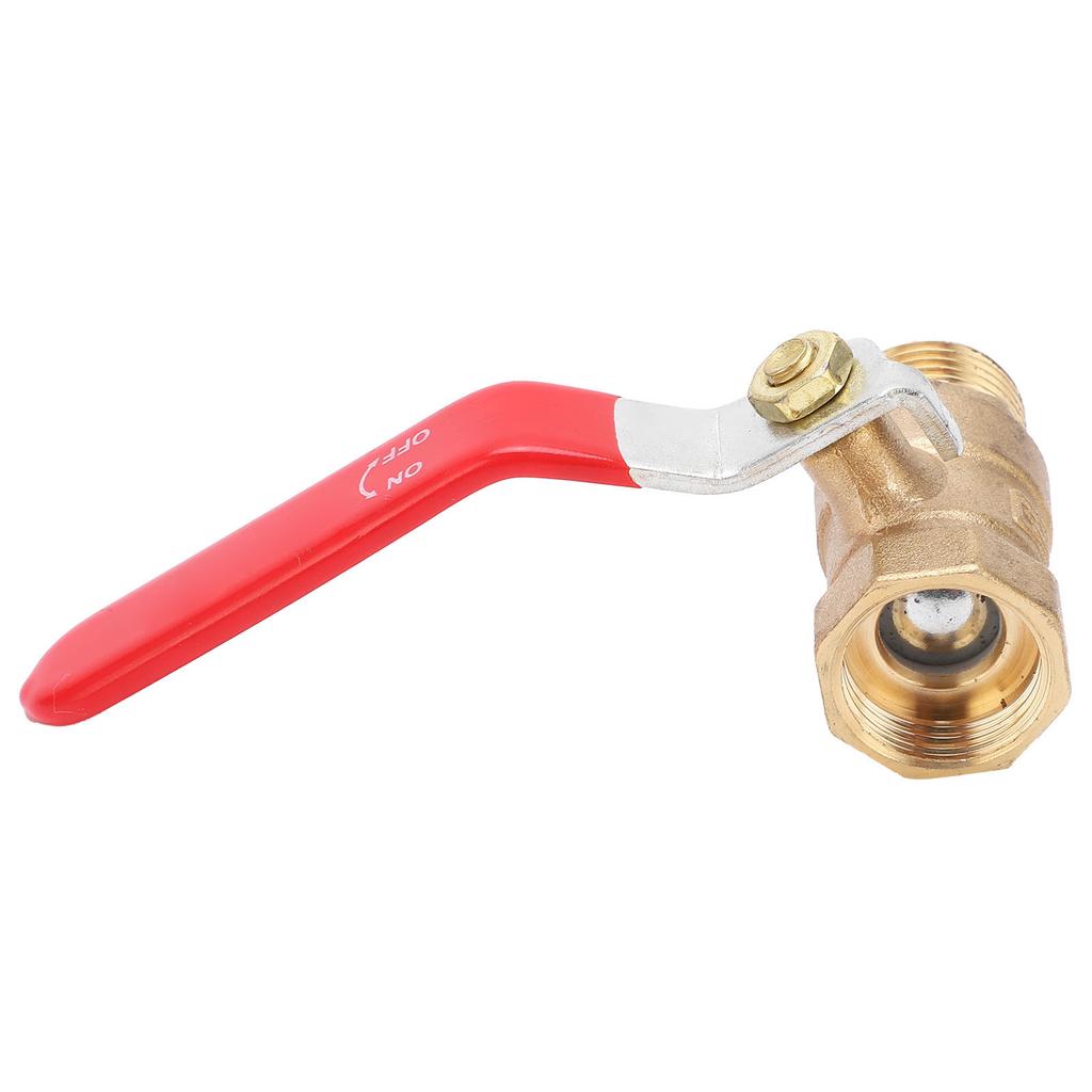 Ball Valve 12 Inner Outer Wire Thickening Brass Blowdown Valve with Red Handle for Air Compressor