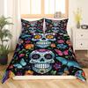 Gothic Skull Flower Three-Piece Digital Printing Bedding