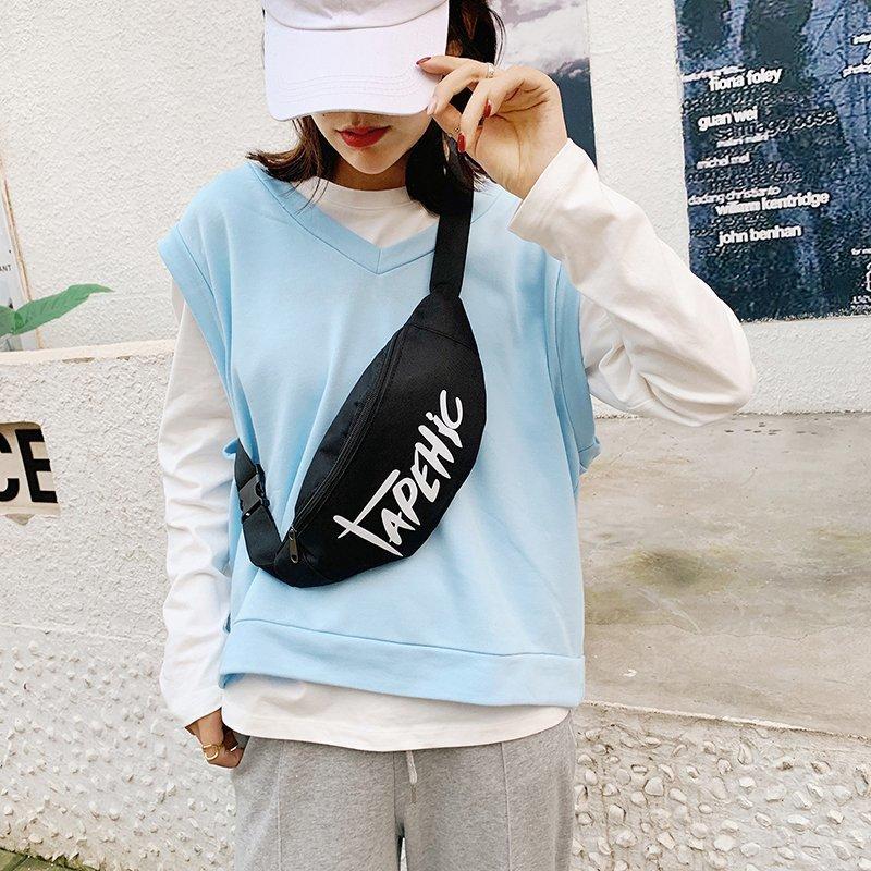 Нагрудная сумка Мужская уличная наплечная сумка Универсальная легкая персонализированная хип-хоп маленькая сумка Женская поясная сумка 1690₽