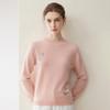 Women's 100% Pure Cashmere Sweater - Autumn/Winter, Versatile Round Neck, Loose Fit, Pink Knit