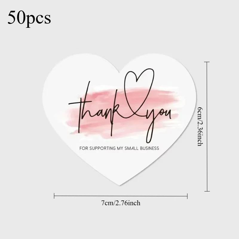 Pink Heart Shaped Appreciation Cards Bulk Thank You Gift Tags for Business Events Party Wedding Favors Craft Suppliess