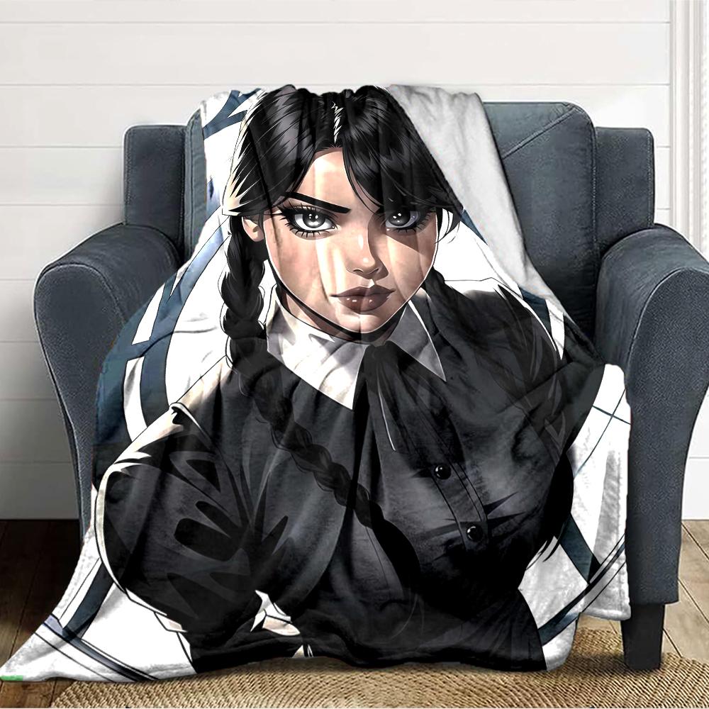 1pc Addams Family Wednesday3 Blanket, Gift, for Men and Women, Soft Blanket, Good for Sofa Bed Couch Travel, Lightweight Flannel Blanket