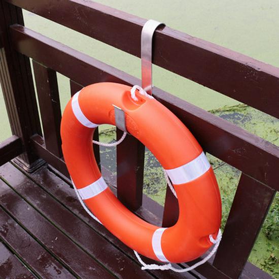 Stainless Steel Lifebuoy Holder with Tripod Storage Rack