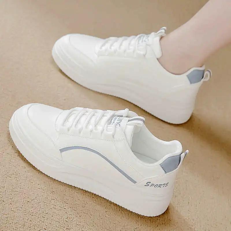 Fashion High Platform Laced Shoes For Women Brands Gray Boots Ladies Shoes Ankle Boots Sneakers Sport Unique Sapatos Snackers