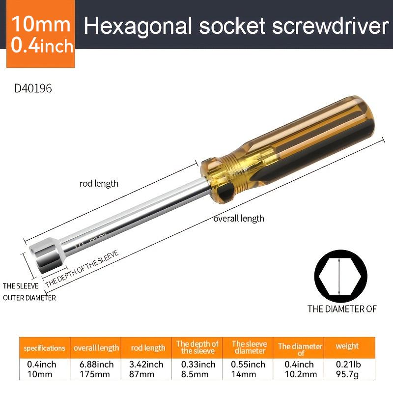 5mm ,6mm ,8mm,10mm Hex Socket Head Handle CRV Shaft Nut Screwdriver tools